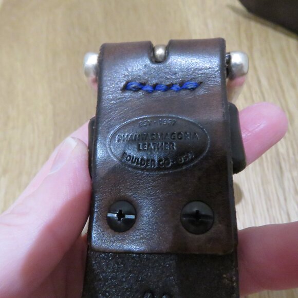 PHANTASMAGORIA LEATHER Dylan Braided Leather Belt in Dark Brown Western Size 38 - Picture 10 of 12